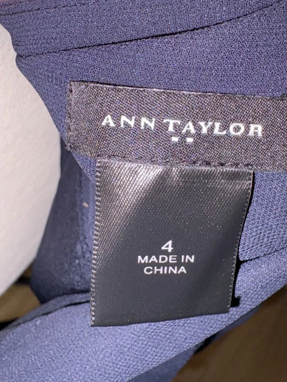 Ann Taylor Pleated Textured Navy Skirt